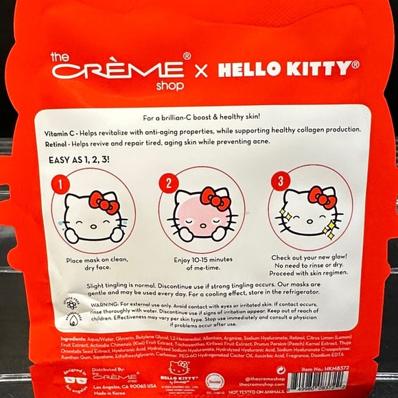 3/$15 The Crème Shop x Hello Kitty Brillian-C Boost Sheet Mask 🌼 - Picture 2 of 2